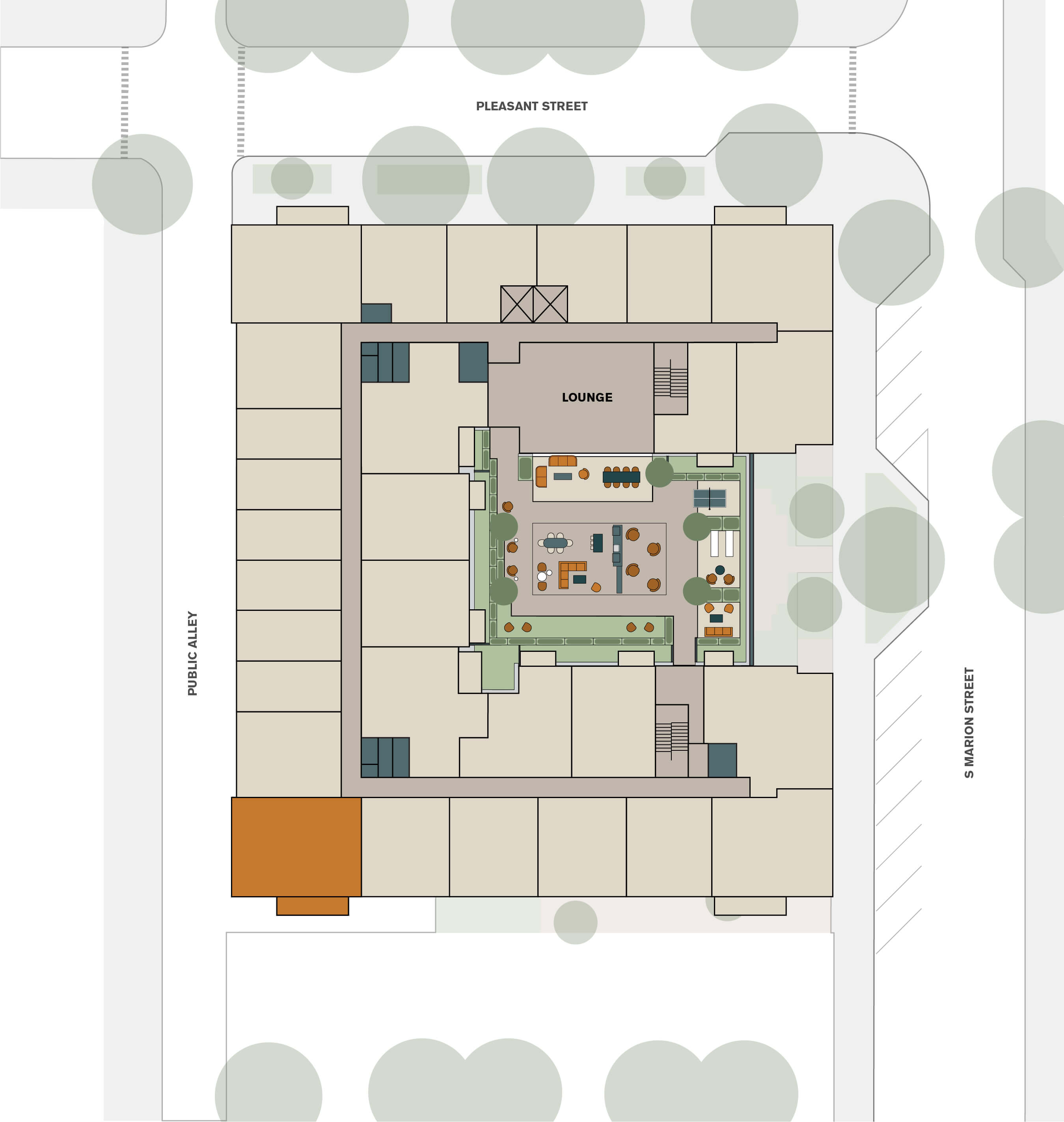 Unit 323's location on the property map
