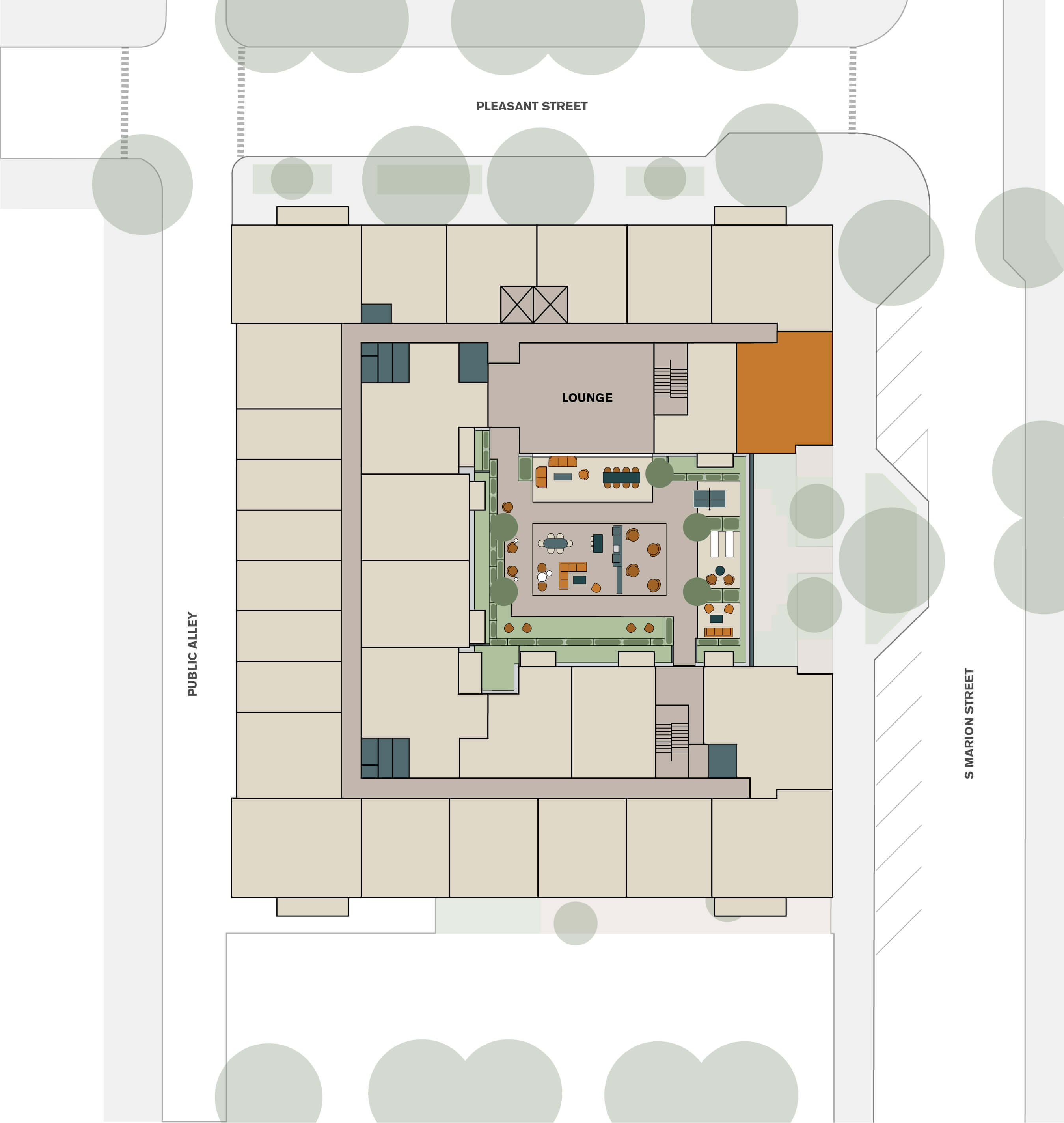 Unit 301's location on the property map