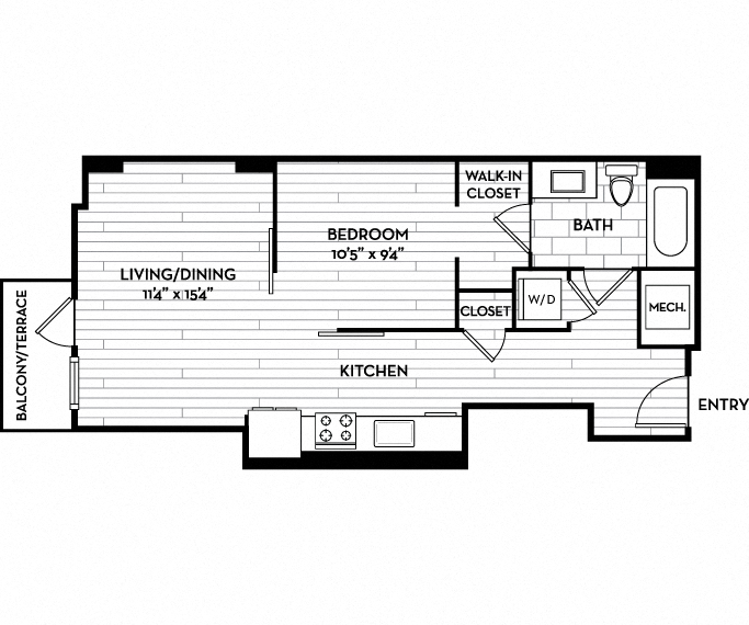 Junior 1 Bed | 01S1 Floor Plan