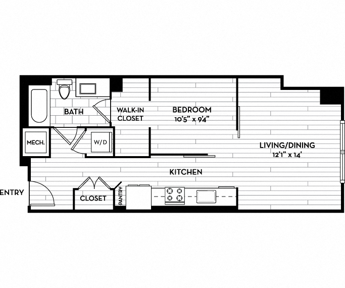 Junior 1 Bed | 01S1 Floor Plan
