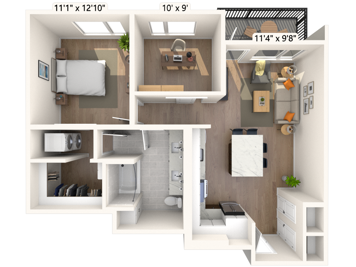 Floorplan image of unit II G-307