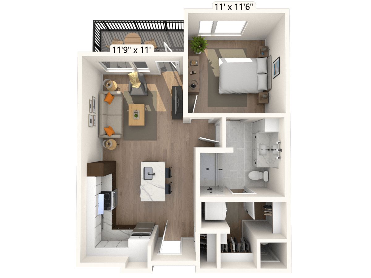 Floorplan image of unit II G-206