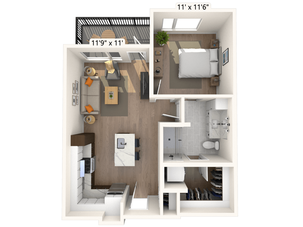Floorplan image of unit II G-416
