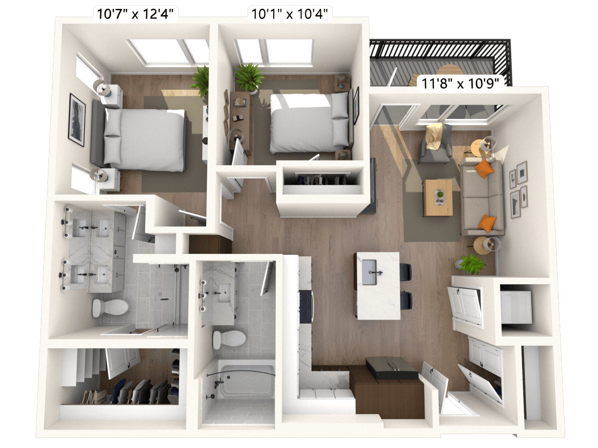 Floorplan image of unit II E-309