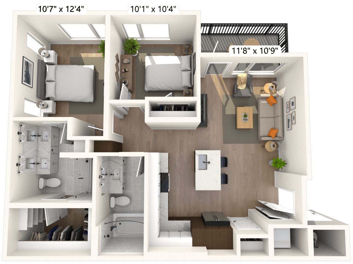 Floorplan image of unit II E-320