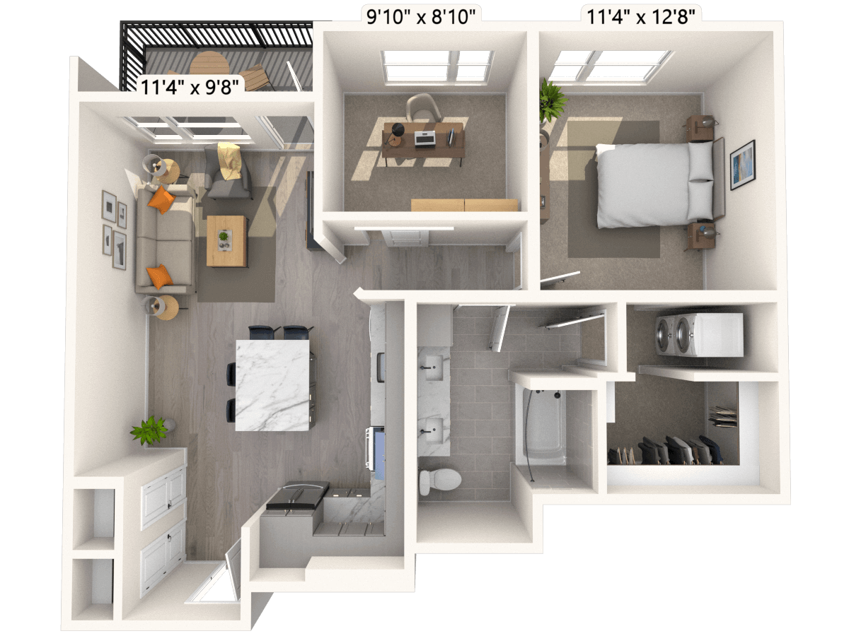 Floorplan image of unit A-307