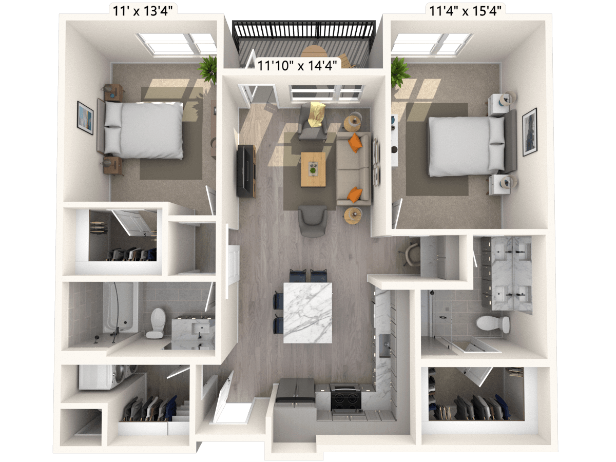 Floorplan image of unit D-203