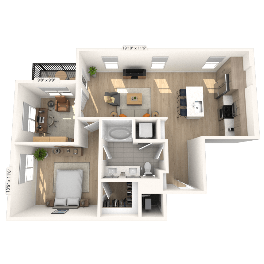 Floorplan image of unit 2410