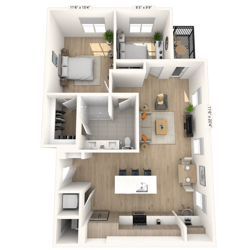 Floorplan image of unit 2105