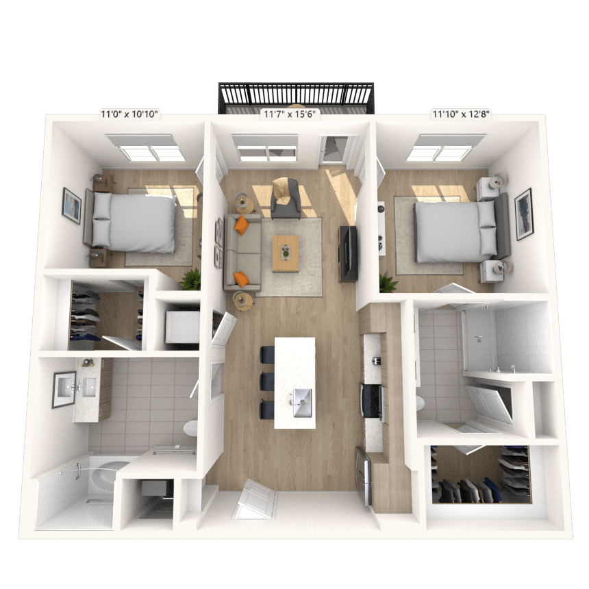 Floorplan image of unit 2312