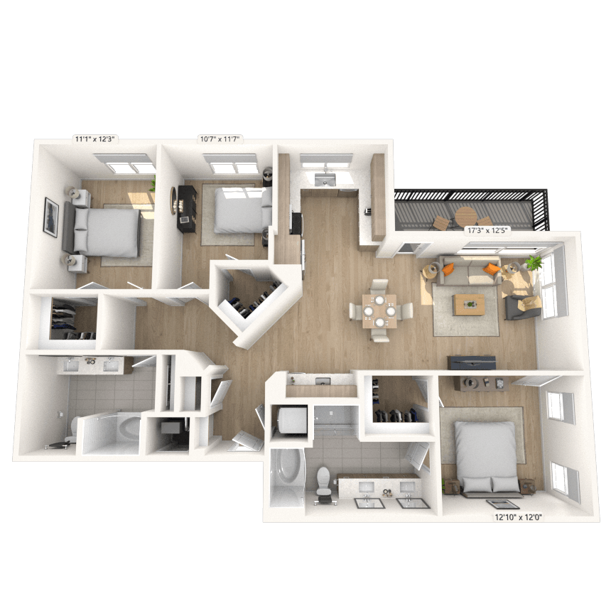 Floorplan image of unit 3228