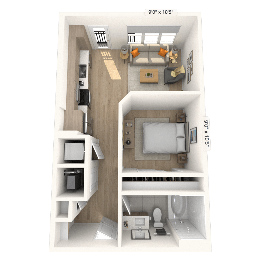 Floorplan image of unit 2307