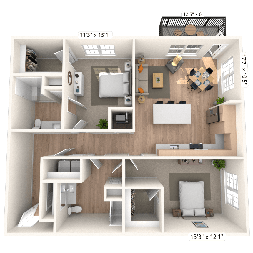 Floorplan image of unit 2302