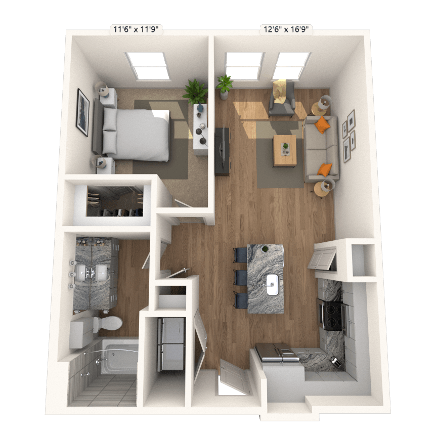 Floorplan image of unit 1307