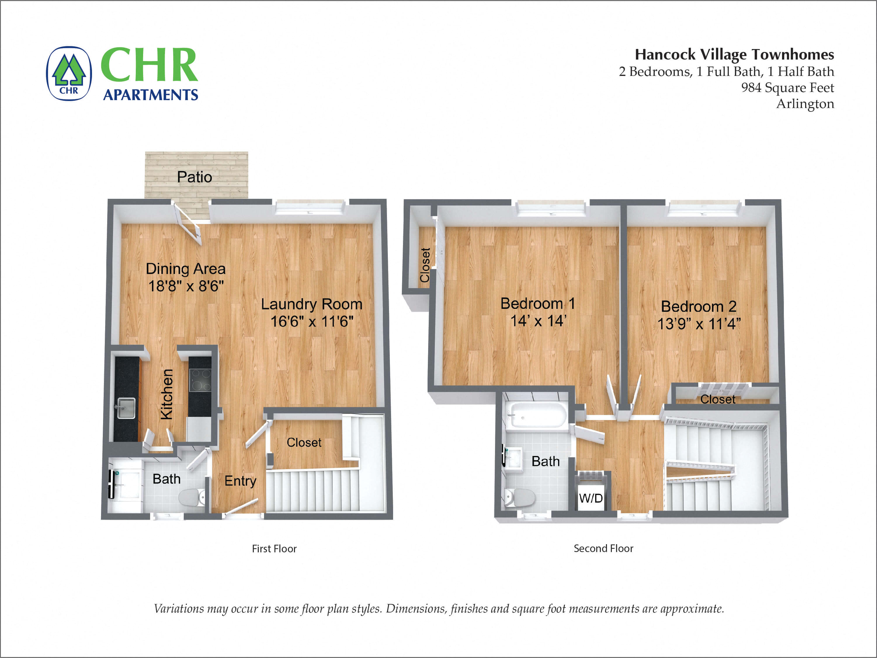Floor plan 2 Bedroom Townhome  - Heat and Hot Water Included image 1