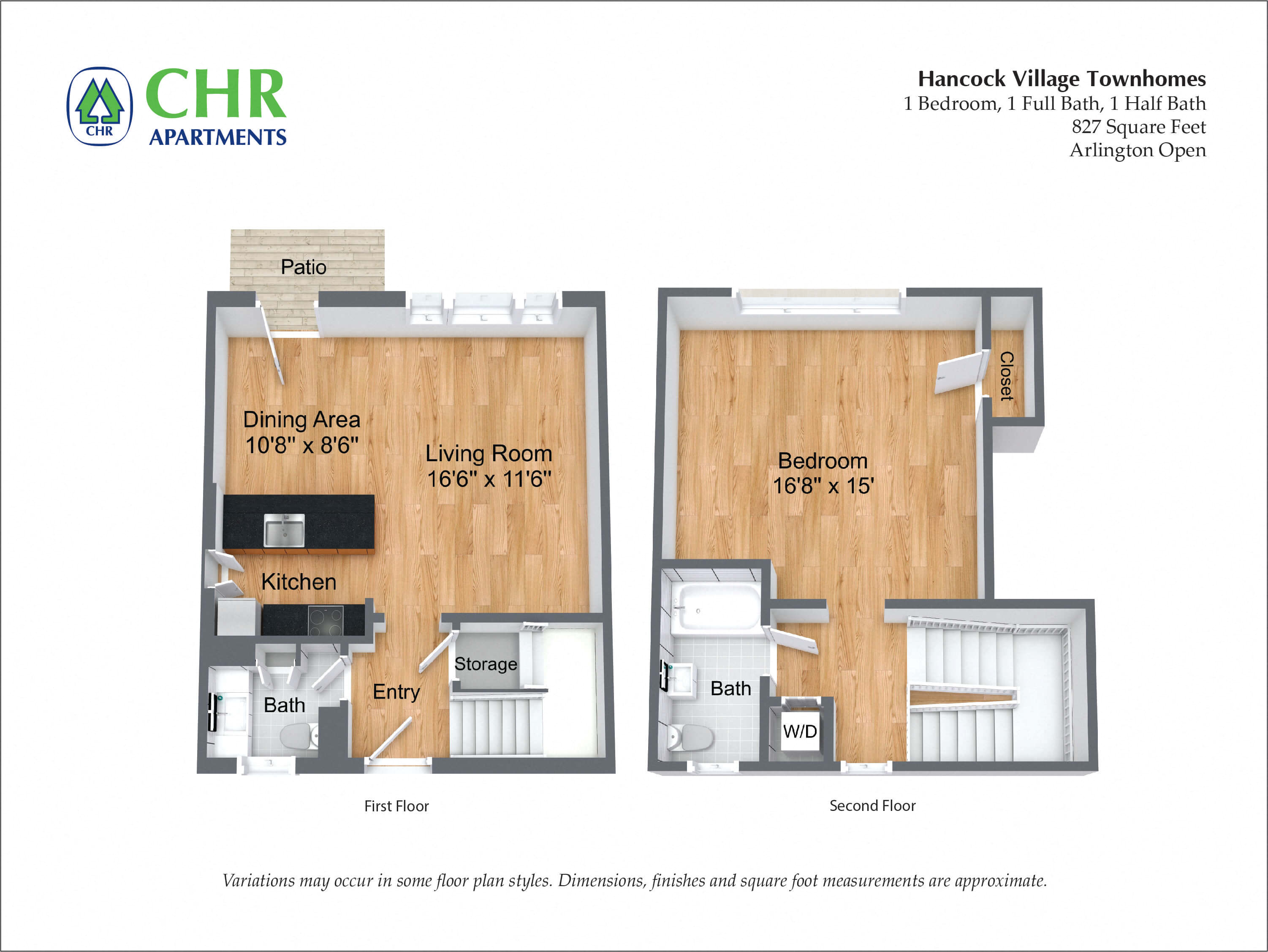 Floor plan 1 Bedroom Townhome - Heat and Hot Water Included image 3