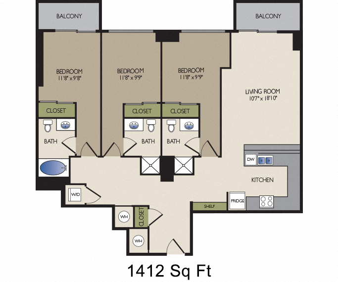 G, H, J, K, L, L1 Floor Plan