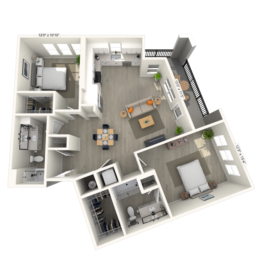 Floorplan image of unit 506