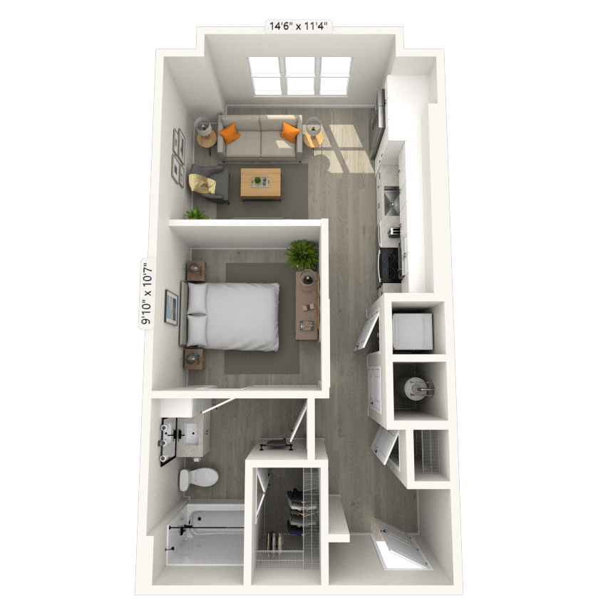 Floorplan image of unit 408