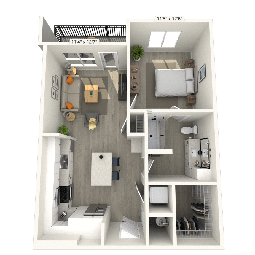 Floorplan image of unit 107