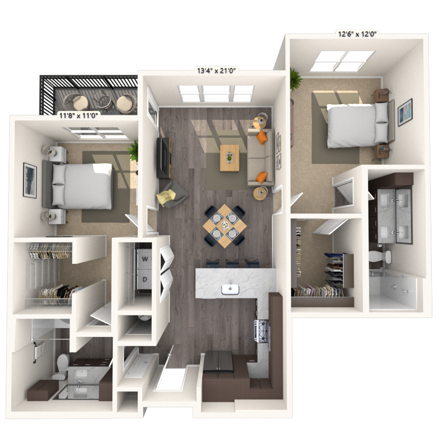 Floorplan image of unit 7108