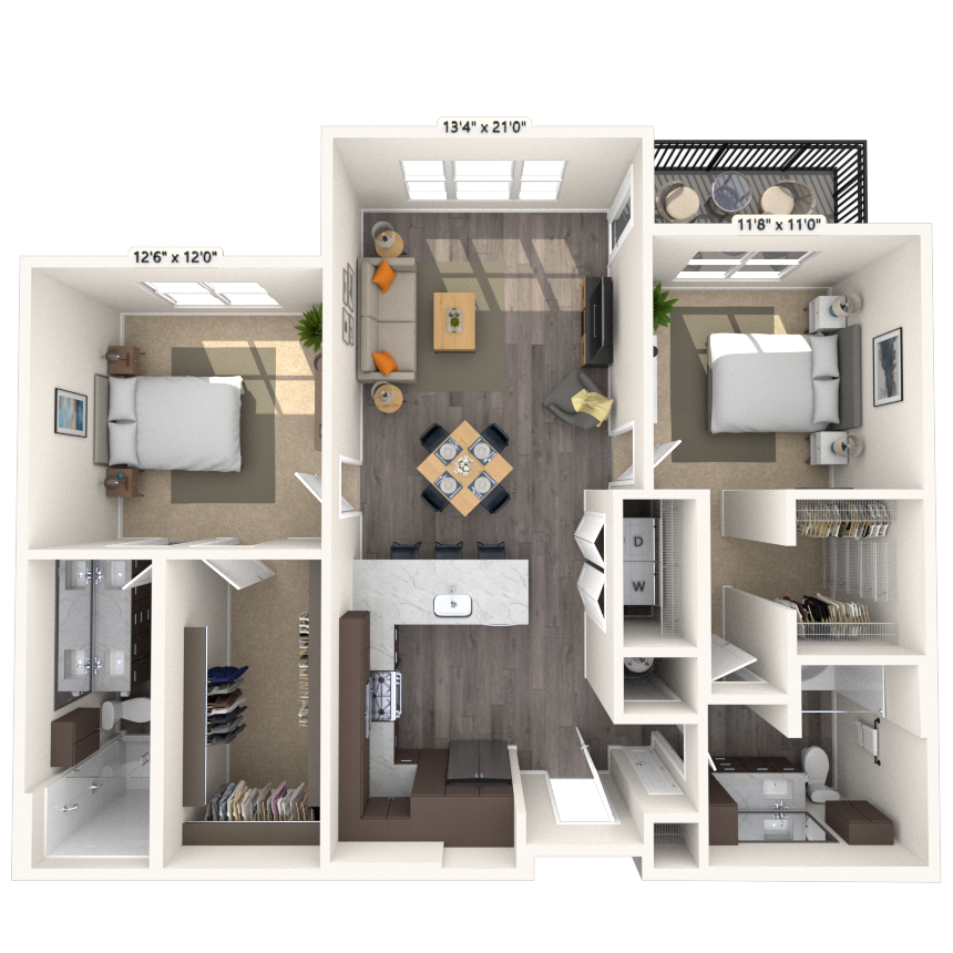 Floorplan image of unit 7205