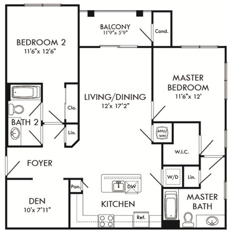 floor plan for 8401 Rosebay Lane, #208