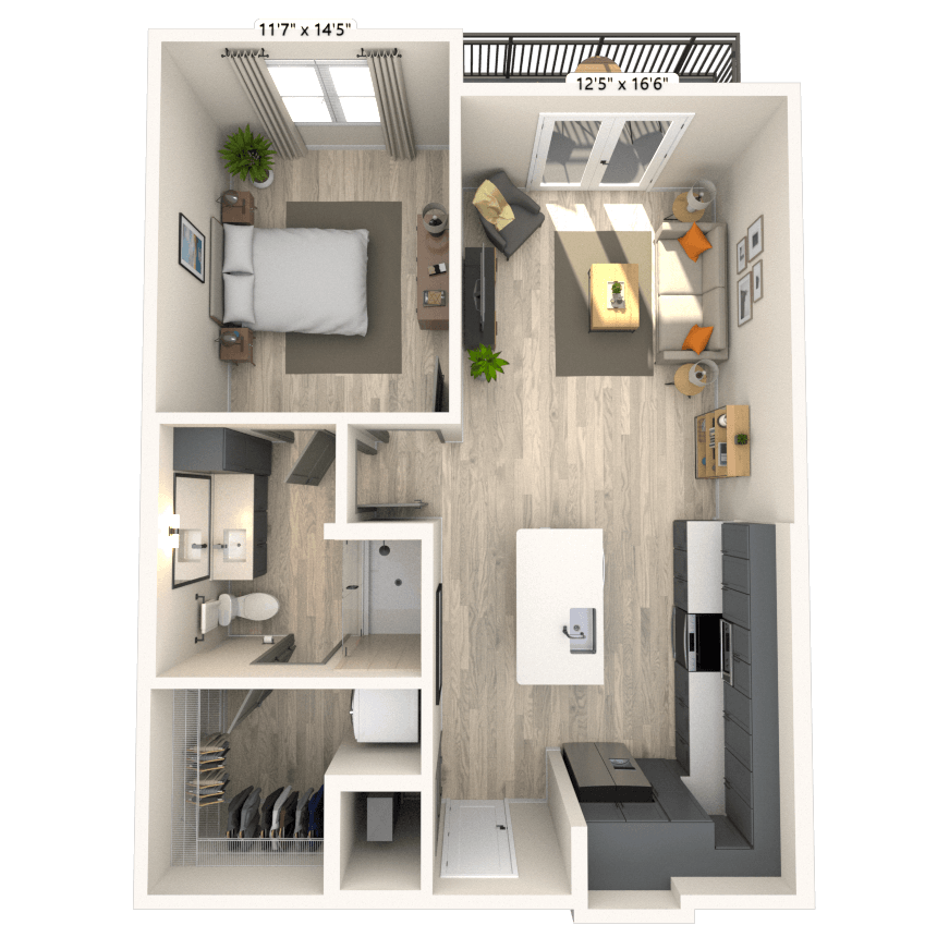 Floorplan image of unit 7029