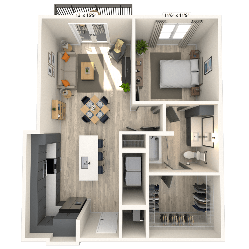 Floorplan image of unit 2068