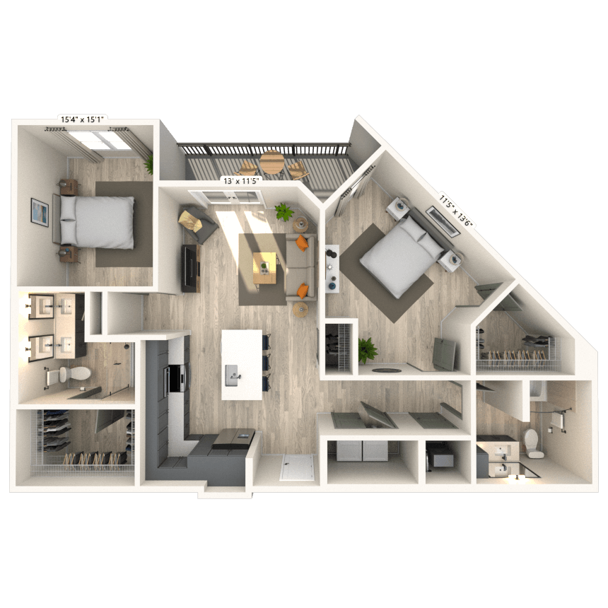 Floorplan image of unit 1008