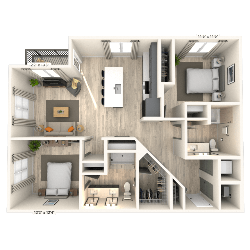 Floorplan image of unit 4030