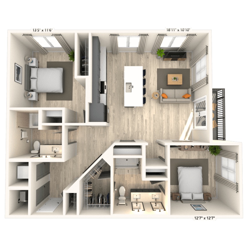 Floorplan image of unit 4045