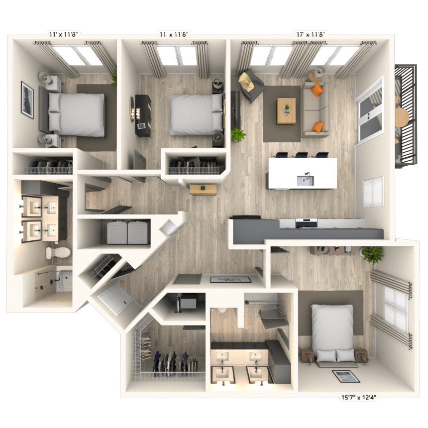 Floorplan image of unit 7074