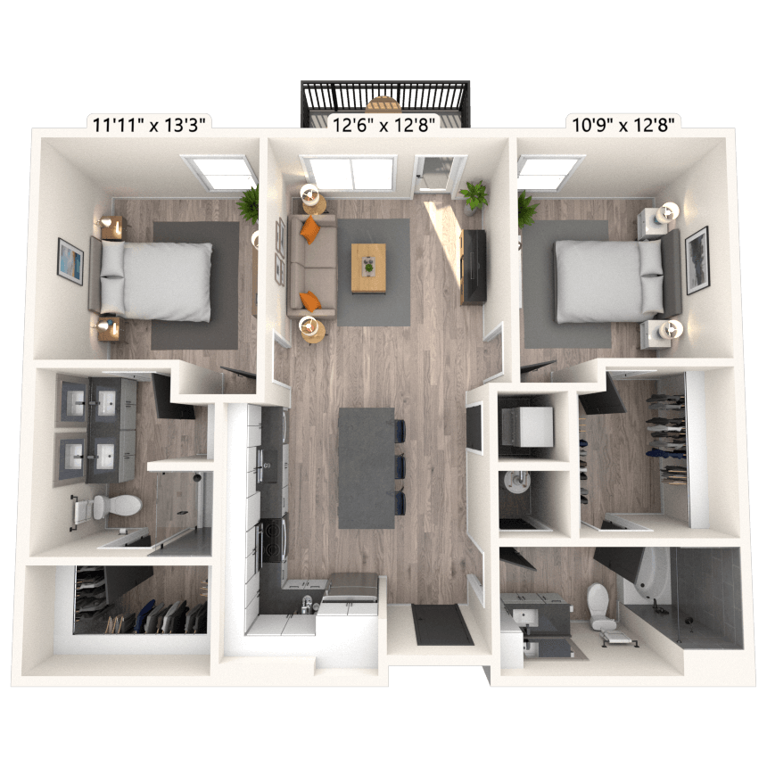 Floorplan image of unit 3406