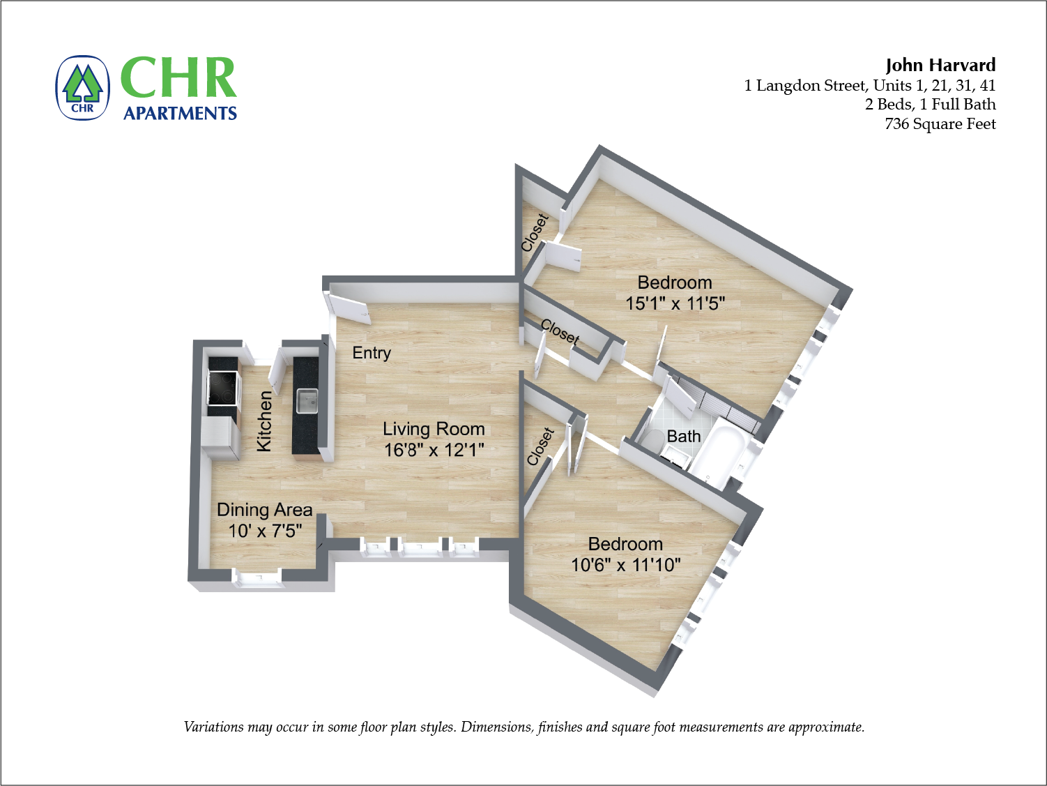 Click to view John Harvard - 2 Bedroom floor plan gallery