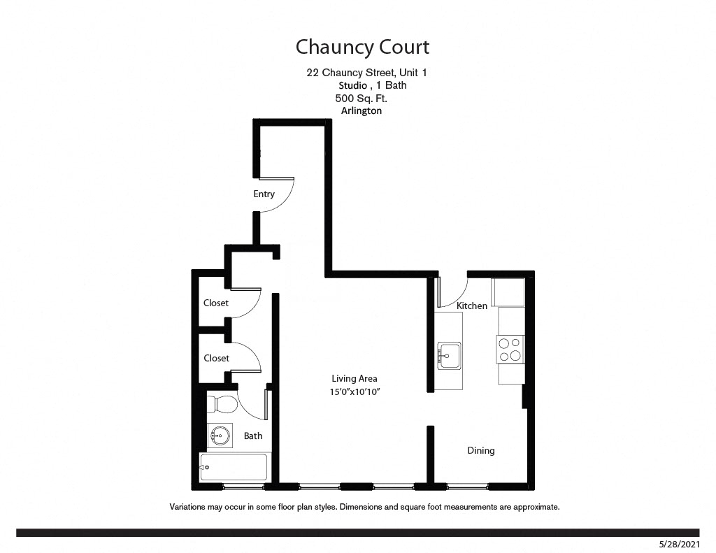 Floor plan Chauncy Court - Studio (Newly Renovated) image 4