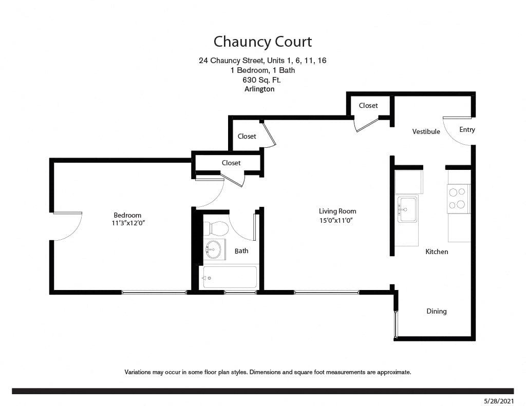 Floor plan Chauncy Court - 1 Bedroom (Newly Renovated) image 12