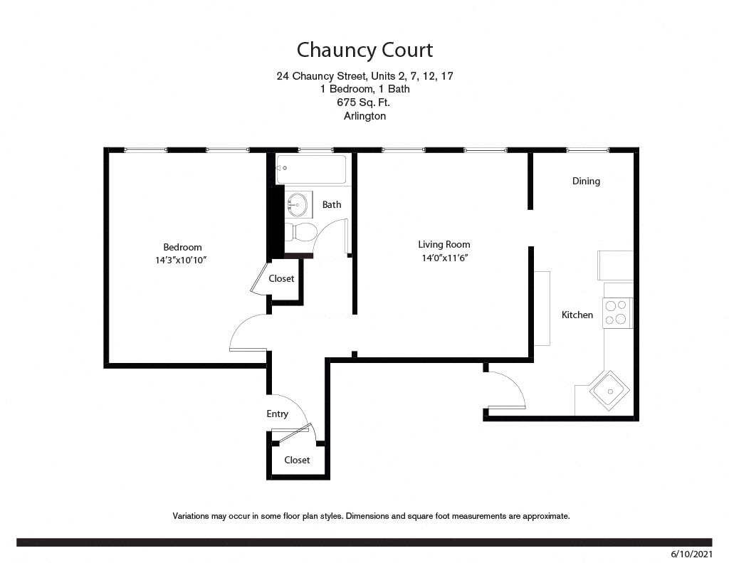 Floor plan Chauncy Court - 1 Bedroom (Newly Renovated) image 10