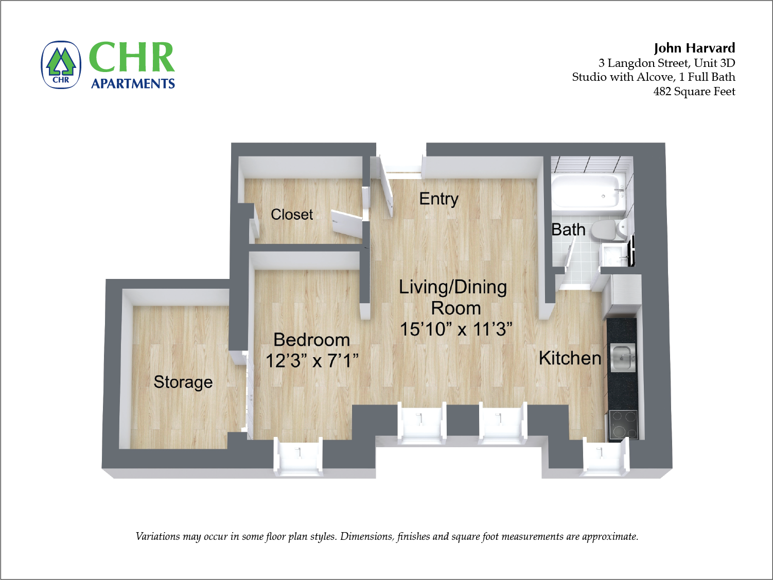 Click to view John Harvard - Studio floor plan gallery