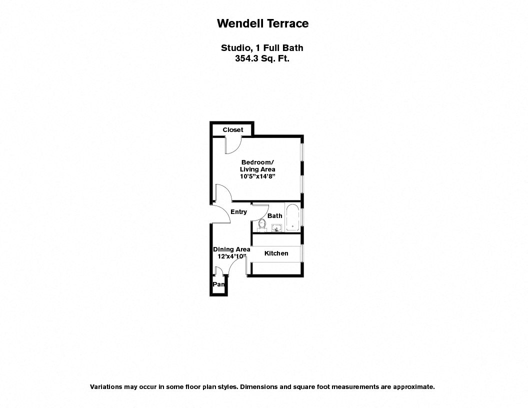 Click to view Wendell Terrace - Studio floor plan gallery