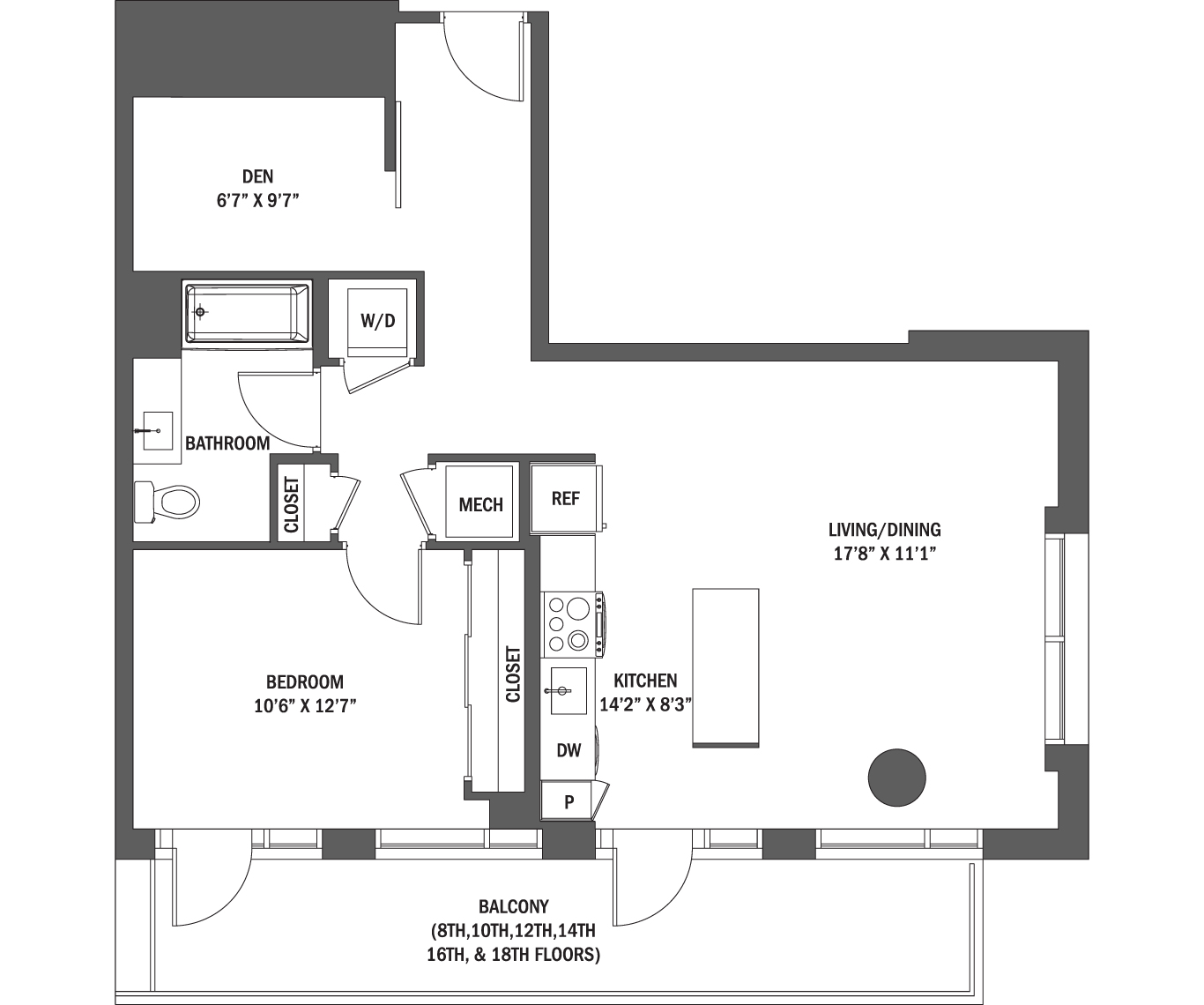 The Avery I - VII Floor Plan