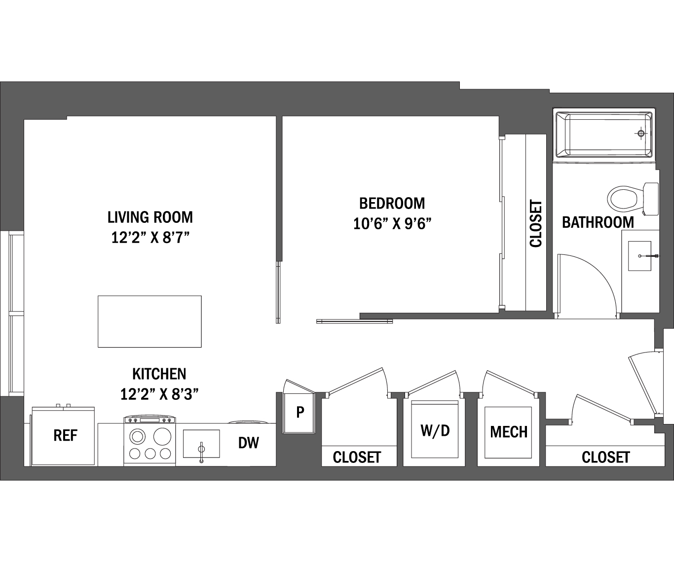 Junior 1 Bed | The Elle I - VIII Floor Plan