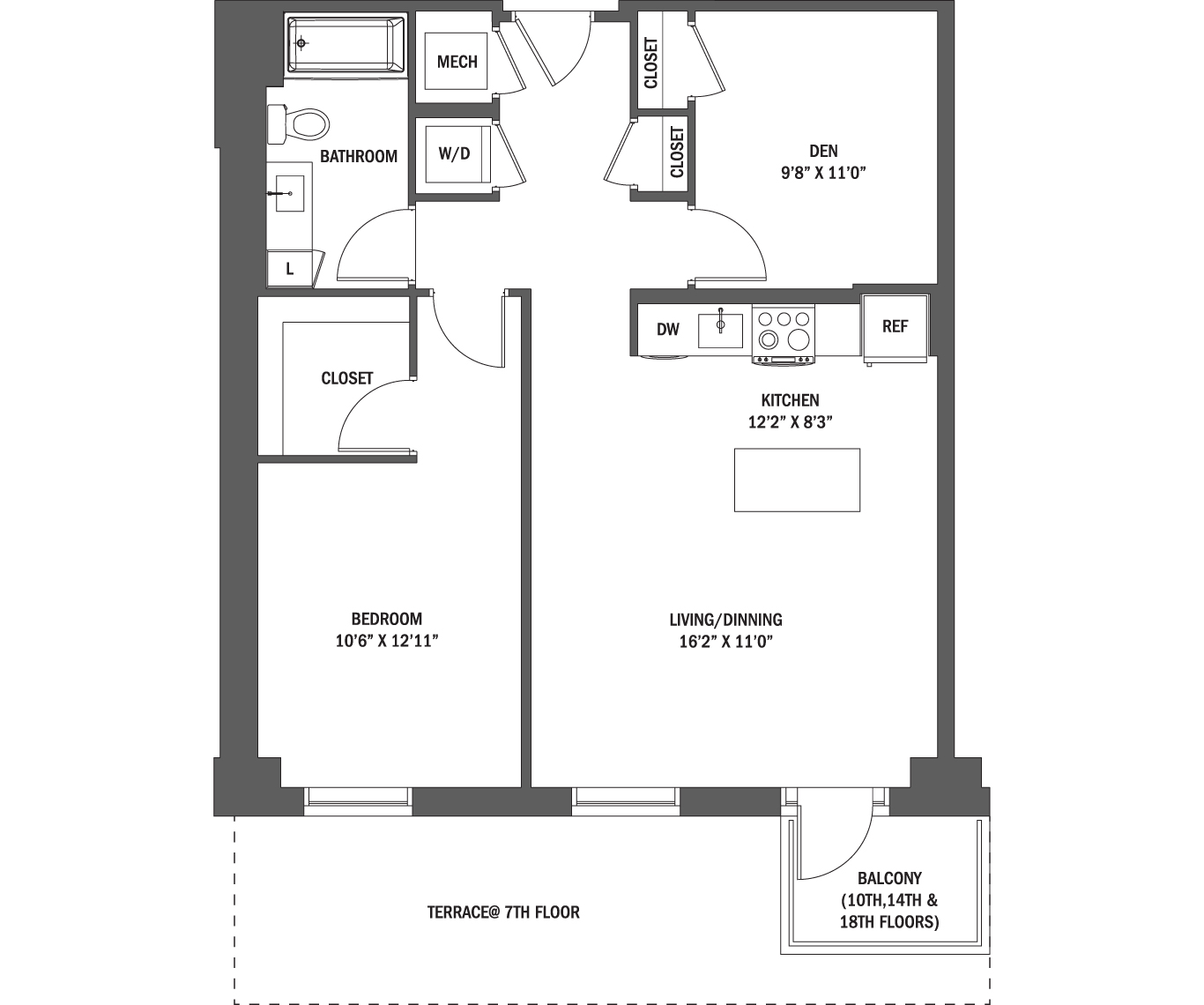 The Avery I - VII Floor Plan
