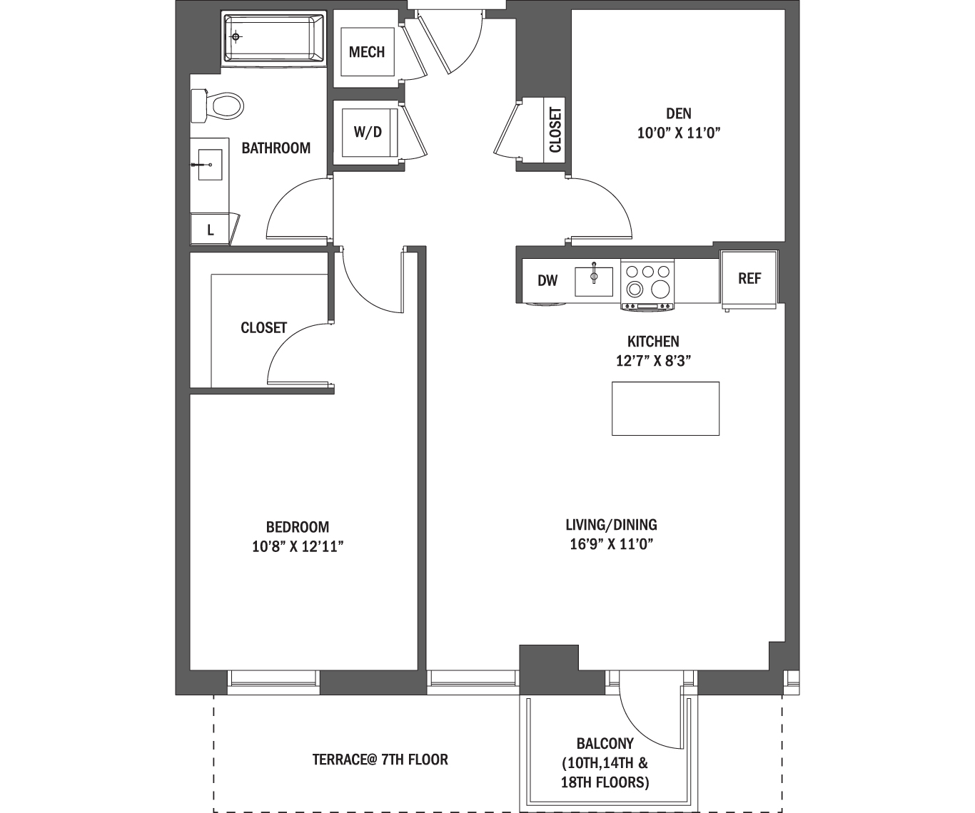 The Avery I - VII Floor Plan