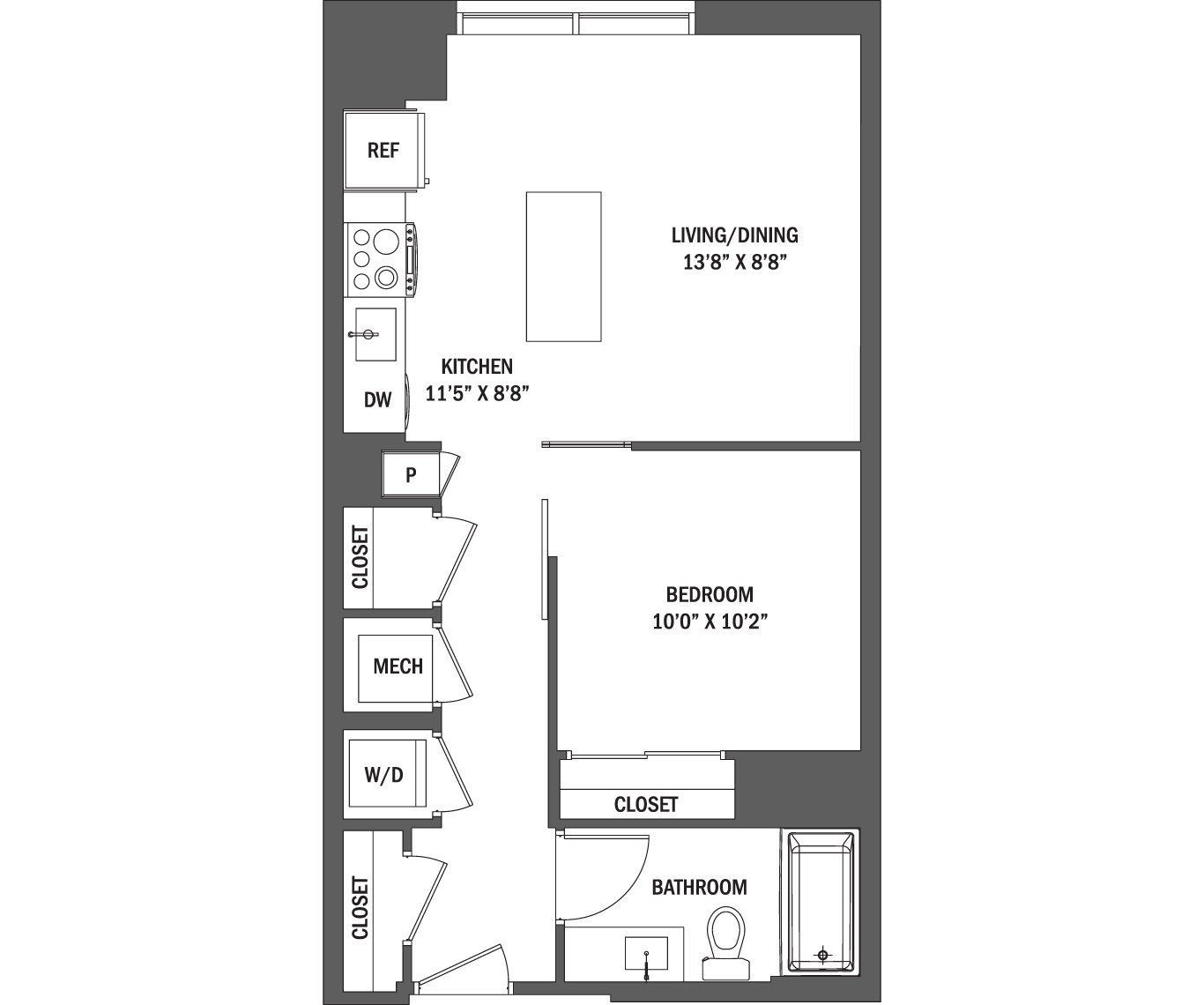 Junior 1 Bed | The Elle I - VIII Floor Plan