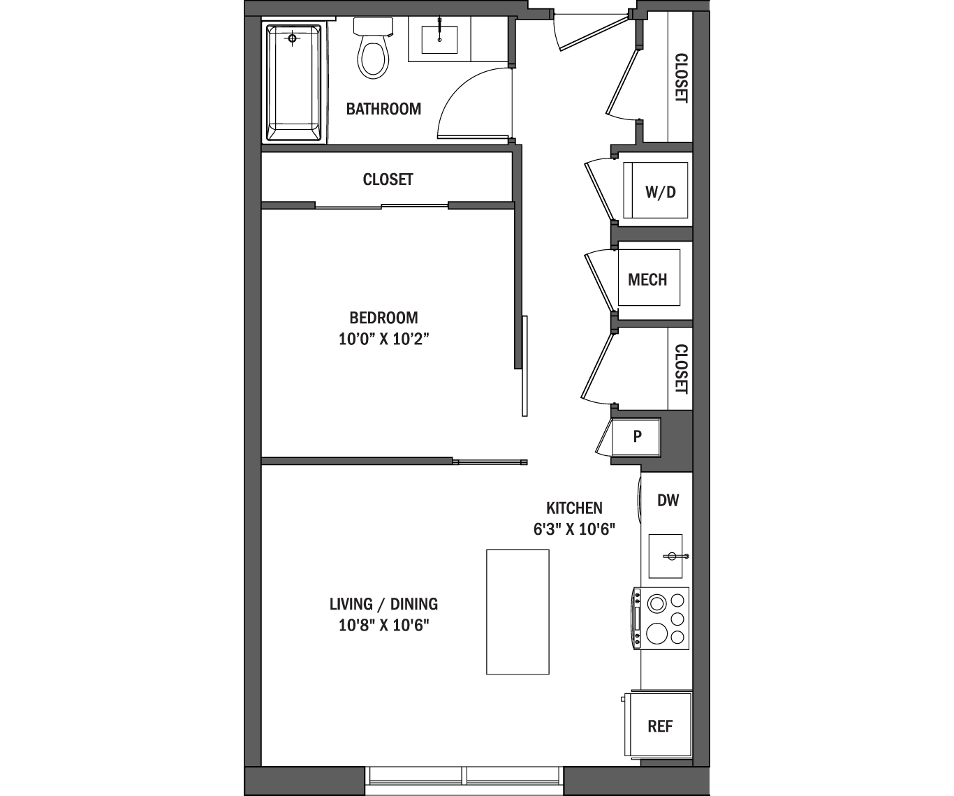 Junior 1 Bed | The Elle I - VIII Floor Plan