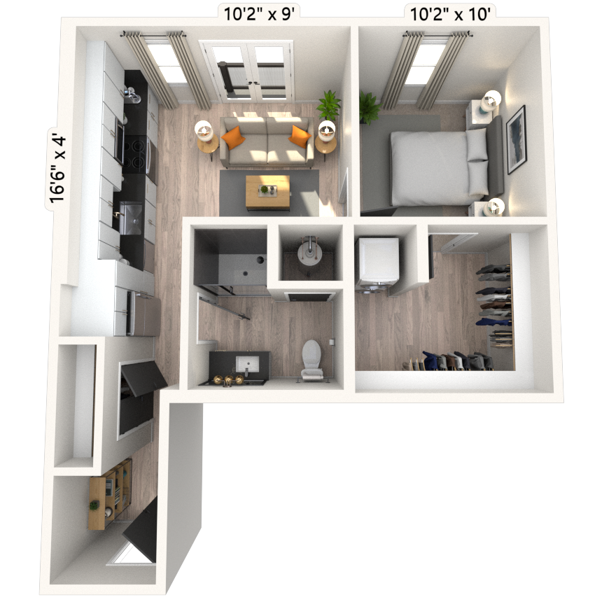 Floorplan image of unit 3105
