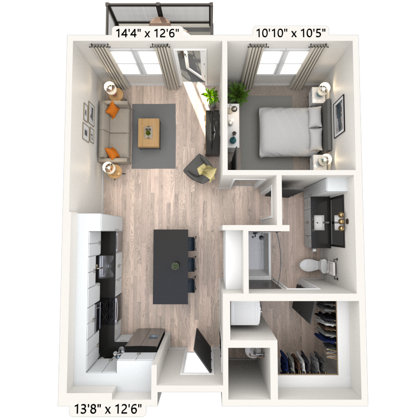 Floorplan image of unit 1001