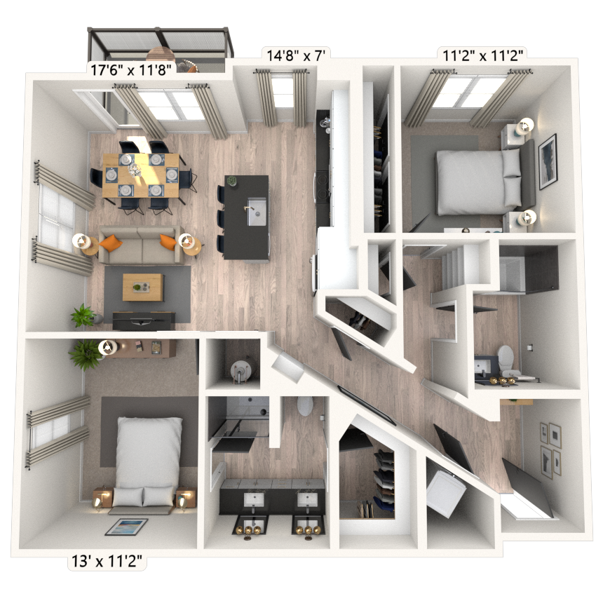 Floorplan image of unit 3083
