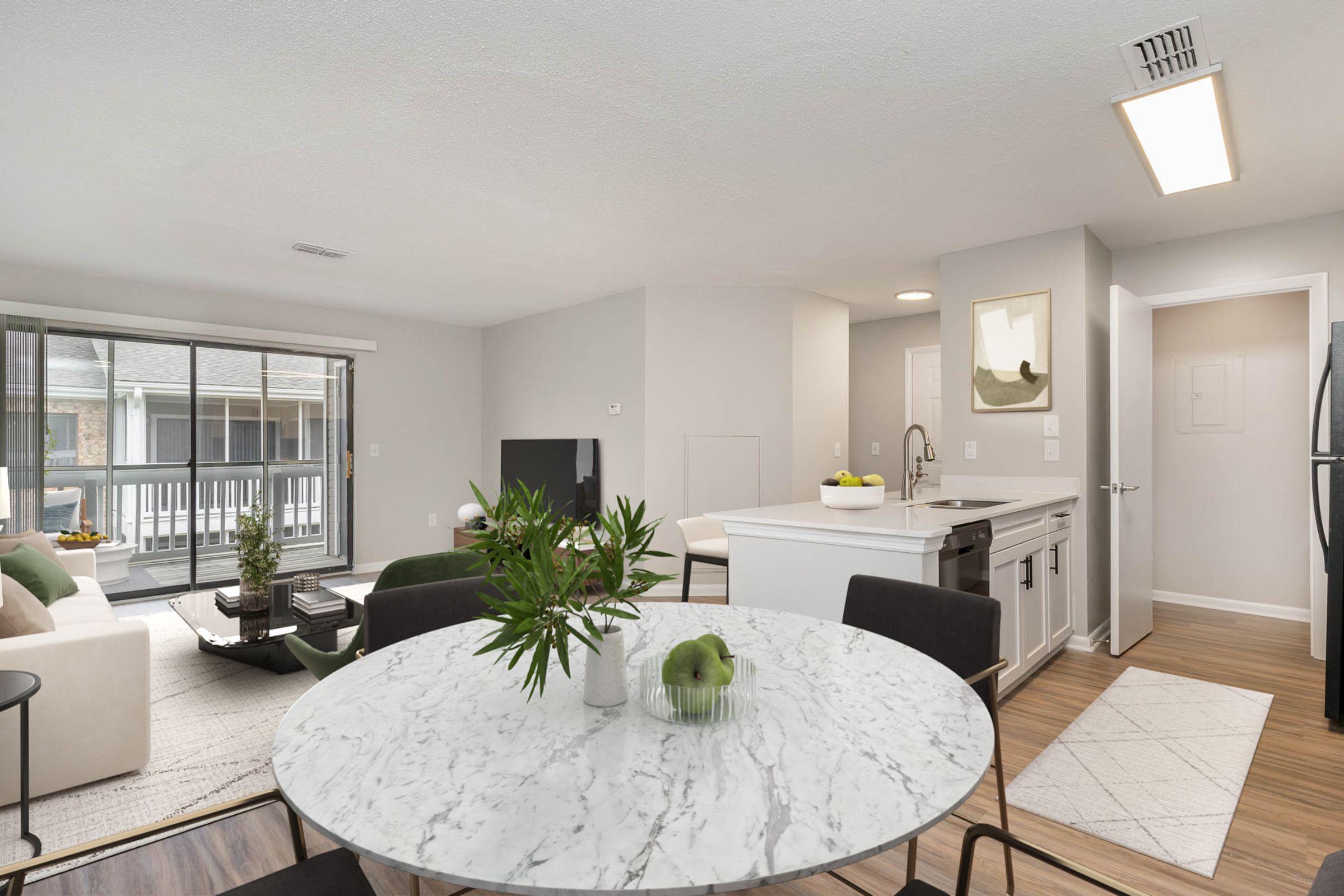 Dining Room, Kitchen and Living Room